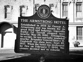 The Armstrong Hotel in Shelbyville, Kentucky. Brig. Gen. Henry H. Denhardt was slain here, Sept. 20, 1937. Explore the story in the book, Dark Highway, by Ann DAngelo