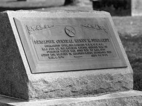 Grave site of Henry Denhardt. His sensational trial at the Henry County Courthouse in New Castle and death at the Armstrong hotel in Shelbyville is explored in the book, Dark Higway.